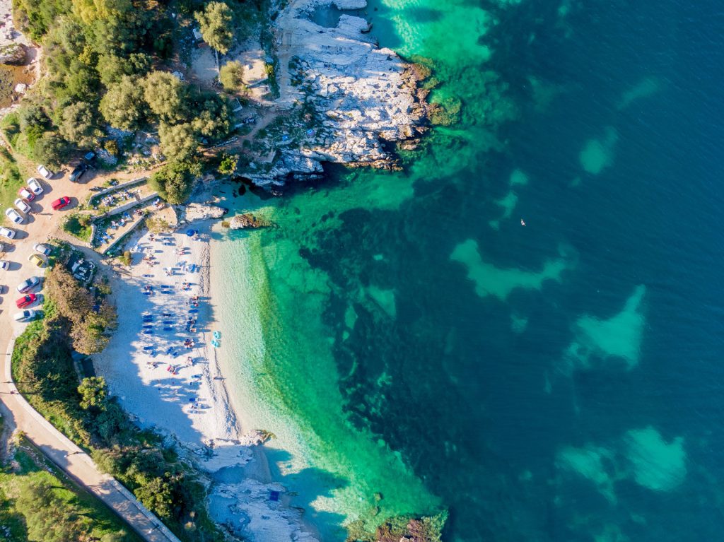 Book My Boat Trip Corfu aerial drone picture of kassiopi